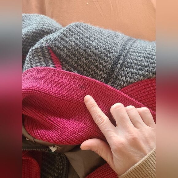 The Sandra 90s Vintage Grid Wool Zip Up Sweater L - Picture 15 of 16